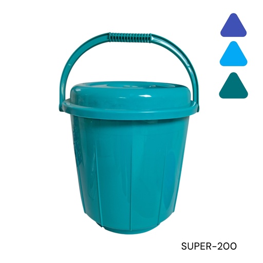 [SUPER-200] CUBO 20 LITRO CON TAPA AZU CEL TUR VER