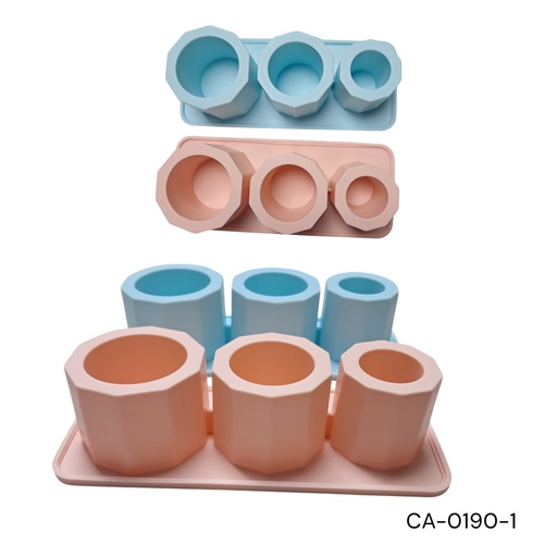 [CA-0190-1] MOLDE SILI.HIELO POLIGONO VASO